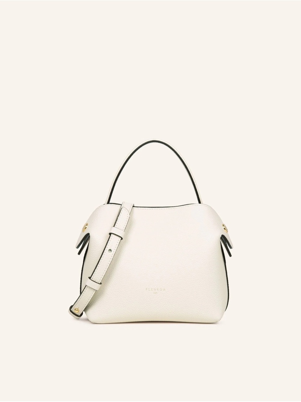 Fleuron Mini Swann Bag in Crรจme